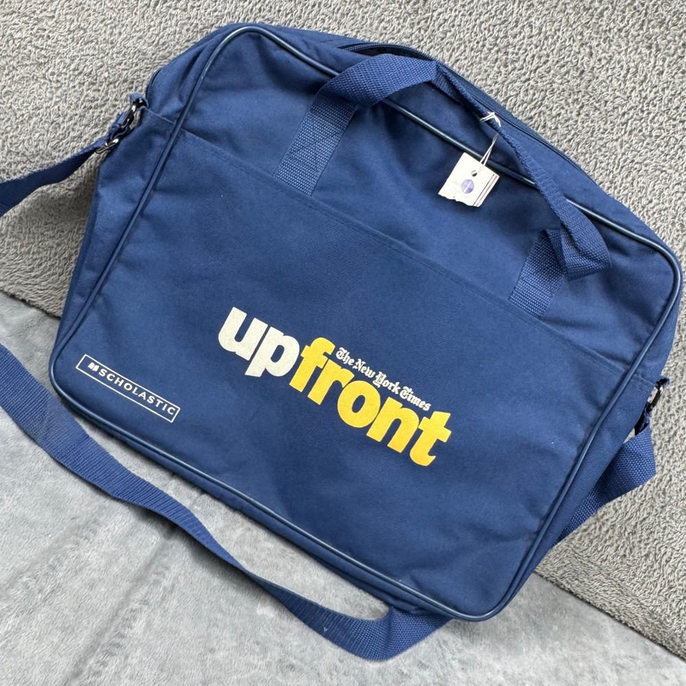 Scholastic NYT Upfront Messenger Bag Unisex OS Navy Blue Excellent Canvas Laptop
